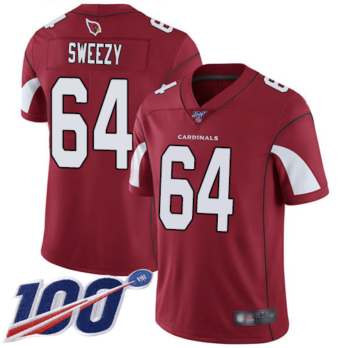 Arizona Cardinals Limited Red Men J.R. Sweezy Home Jersey NFL Football 64 100th Season Vapor Untouchable